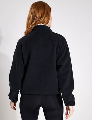 Helvetia Cropped Half Snap Fleece - Black Helvetia Cropped Half Snap Fleece - Black