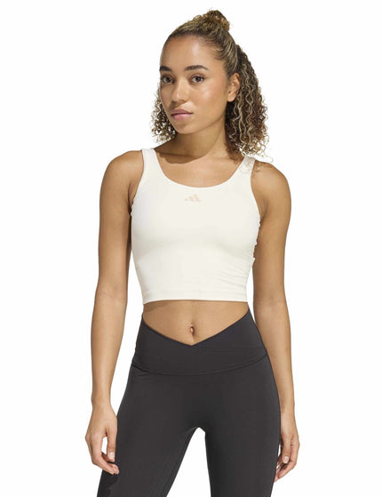 adidas 3 Stripes Studio All Me Light Support Tank Top - Chalk Whiteimages1- The Sports Edit