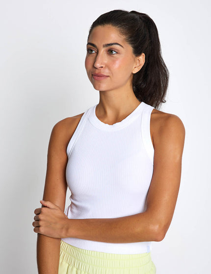 Lilybod Harmony Tank Top - White Ribimages1- The Sports Edit