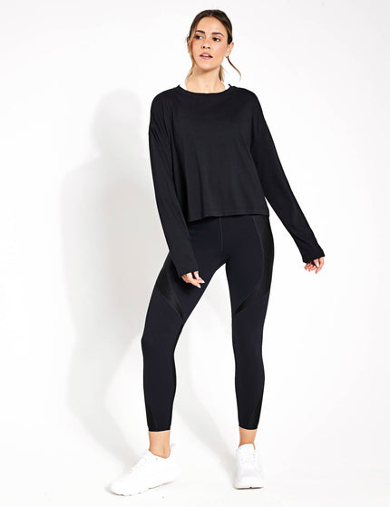 Sweaty Betty Essential Crop Long Sleeve T-Shirt - Blackimages4- The Sports Edit