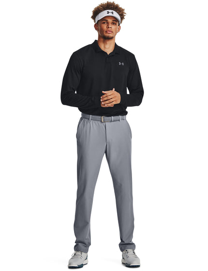 Under Armour Matchplay Longsleeve Polo - Black/Pitch Grayimages4- The Sports Edit