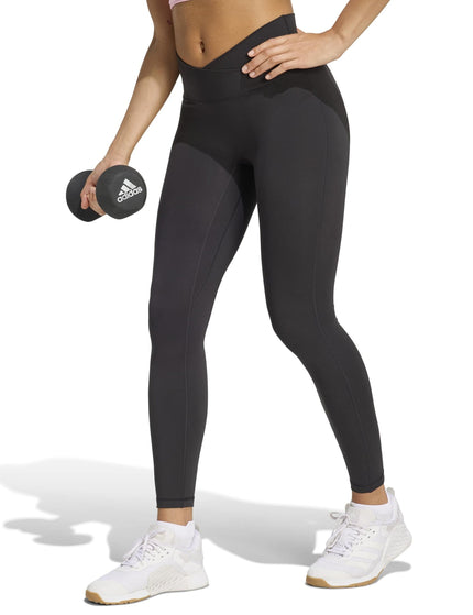 adidas 3 Stripes Studio All Me 7/8 X-Over Leggings - Blackimages1- The Sports Edit