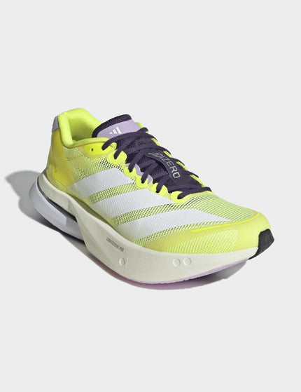 adidas Adizero Boston 13 Shoes - Solar Yellow/Cloud White/Powder Plumimages3- The Sports Edit