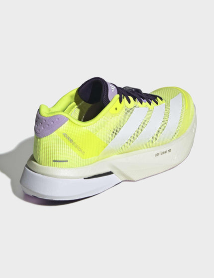 adidas Adizero Boston 13 Shoes - Solar Yellow/Cloud White/Powder Plumimages4- The Sports Edit