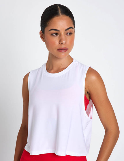 Beyond Yoga Featherweight Minimal Cropped Tank - Cloud Whiteimages1- The Sports Edit