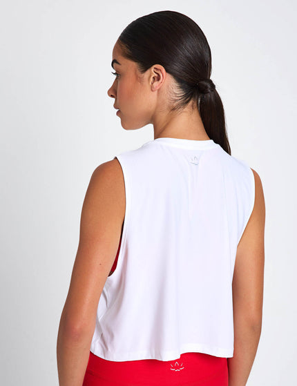 Beyond Yoga Featherweight Minimal Cropped Tank - Cloud Whiteimages2- The Sports Edit