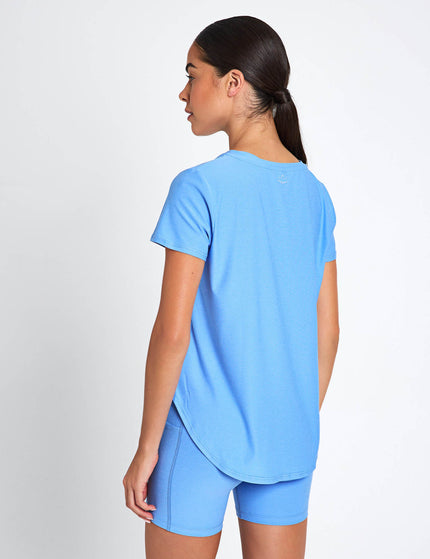 Beyond Yoga Featherweight On The Down Low Tee - Flower Blue Heatherimages2- The Sports Edit