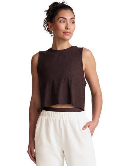 Beyond Yoga Featherweight Minimal Cropped Tank - Dark Chocolate Heatherimages1- The Sports Edit