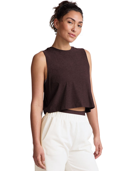 Beyond Yoga Featherweight Minimal Cropped Tank - Dark Chocolate Heatherimages3- The Sports Edit