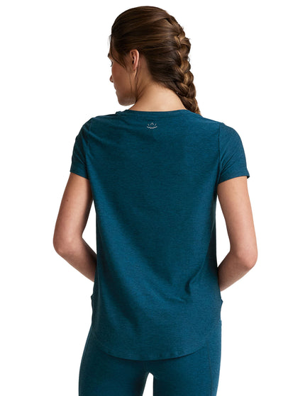 Beyond Yoga Featherweight On the Down Low Tee - Blue Gem Heatherimages3- The Sports Edit