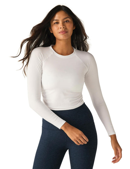 Beyond Yoga Featherweight Your Fit Long Sleeve Top - Cloud Whiteimages1- The Sports Edit