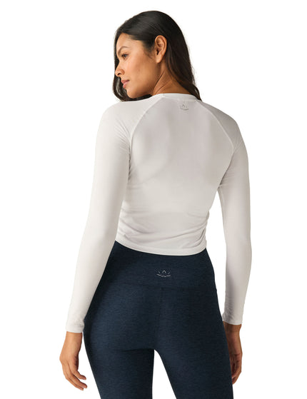 Beyond Yoga Featherweight Your Fit Long Sleeve Top - Cloud Whiteimages2- The Sports Edit
