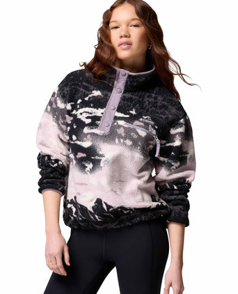 Helvetia II Cropped Sherpa Half Snap Printed Fleece - Shale Purple Sisters/Shale Purple Helvetia II Cropped Sherpa Half Snap Printed Fleece - Shale Purple Sisters/Shale Purple