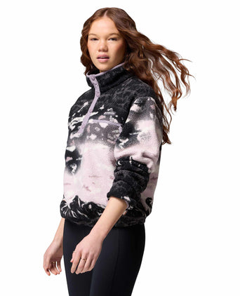 Helvetia II Cropped Sherpa Half Snap Printed Fleece - Shale Purple Sisters/Shale Purple Helvetia II Cropped Sherpa Half Snap Printed Fleece - Shale Purple Sisters/Shale Purple
