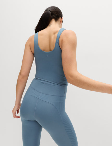 Goodmove Go Balance Rib Panel Fitted Crop Vest - Slate Blueimages2- The Sports Edit