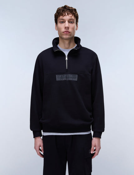 Napapijri Box Logo French Terry 1/2 Zip Sweatshirt - Blackimages1- The Sports Edit