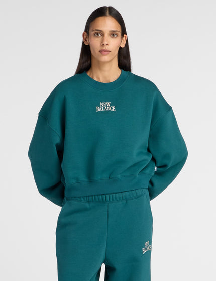 New Balance Trackside Fleece Crew - Medusa Greenimages1- The Sports Edit