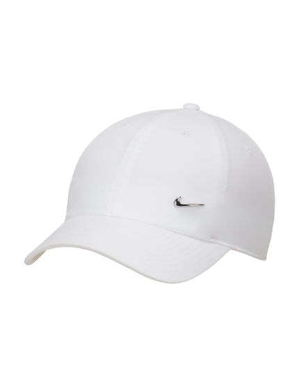 Nike Dri-FIT Club Unstructured Metal Swoosh Cap - White/Metallic Silverimages1- The Sports Edit