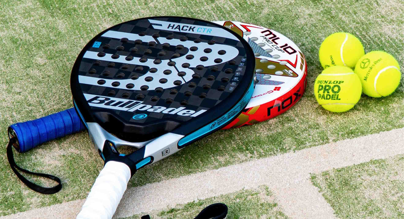 Padel rackets and balls