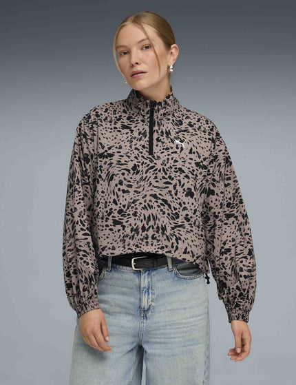 PUMA Essentials Graphic Relaxed Printed Woven Half-Zip - Sandstoneimages1- The Sports Edit