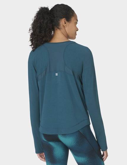 Sweaty Betty Breathe Easy Mesh Long Sleeve Top - Deep Greenimages2- The Sports Edit