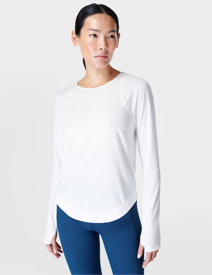 Sweaty Betty Breathe Easy Running Long Sleeve Top - Whiteimages1- The Sports Edit