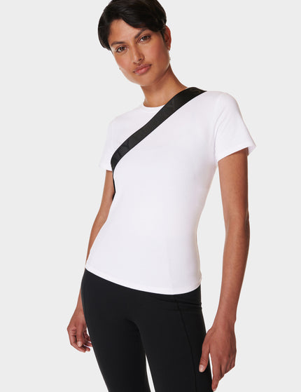Sweaty Betty Essential Sculpt Short Sleeve Top - Whiteimages4- The Sports Edit