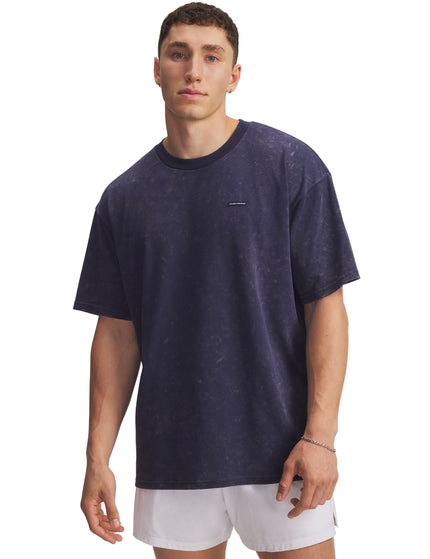 Under Armour Heavyweight Oversized Logo Wash Short Sleeve - Wash Navy/Whiteimages1- The Sports Edit
