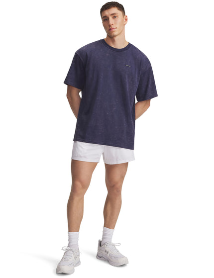 Under Armour Heavyweight Oversized Logo Wash Short Sleeve - Wash Navy/Whiteimages4- The Sports Edit
