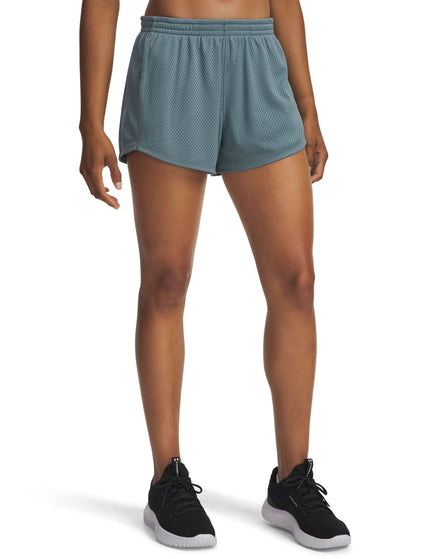 Under Armour Tech Mesh Play Up 3" Shorts - Jasper Blue/Serpentineimages1- The Sports Edit