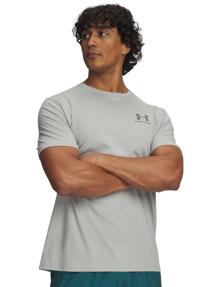Under Armour Chest Logo Short Sleeve T-Shirt - Titanium/Clay Greenimages1- The Sports Edit