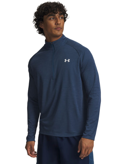 Under Armour Tech Textured 1/2 Zip - Wham Blue/Whiteimages1- The Sports Edit