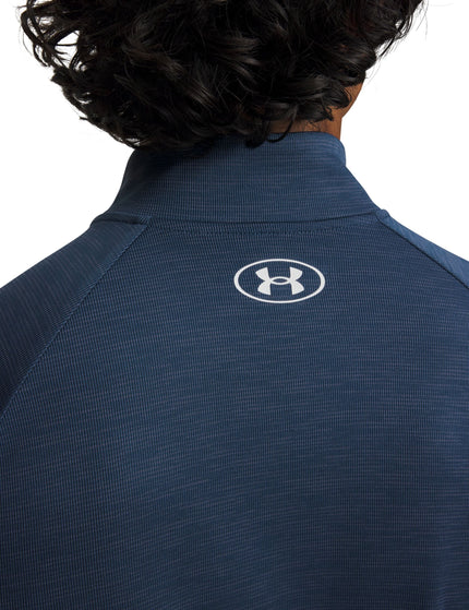 Under Armour Tech Textured 1/2 Zip - Wham Blue/Whiteimages3- The Sports Edit