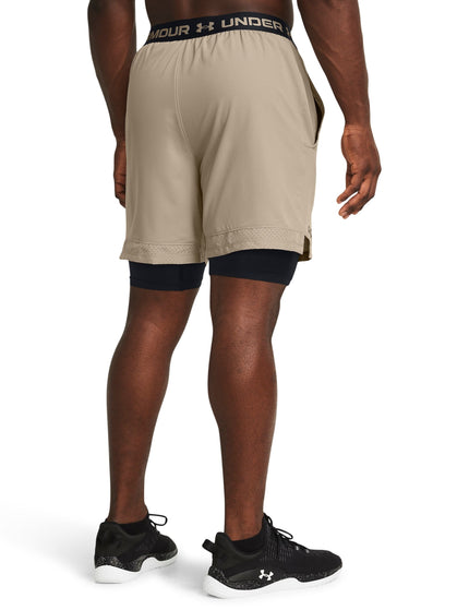 Under Armour Vanish Woven 2-in-1 Shorts - Timberwolf Taupe/Blackimages2- The Sports Edit