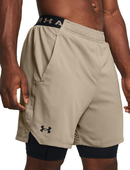Under Armour Vanish Woven 2-in-1 Shorts - Timberwolf Taupe/Blackimages3- The Sports Edit