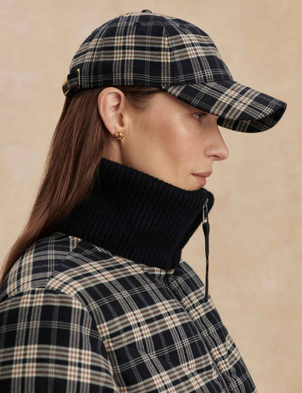 Varley Aliha Soft Flannel Cap - Navy/Sandshell Checkimages2- The Sports Edit