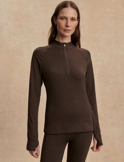 Varley Always Warm Half-Zip Base Layer Top - Deep Chocolate Marlimages1- The Sports Edit