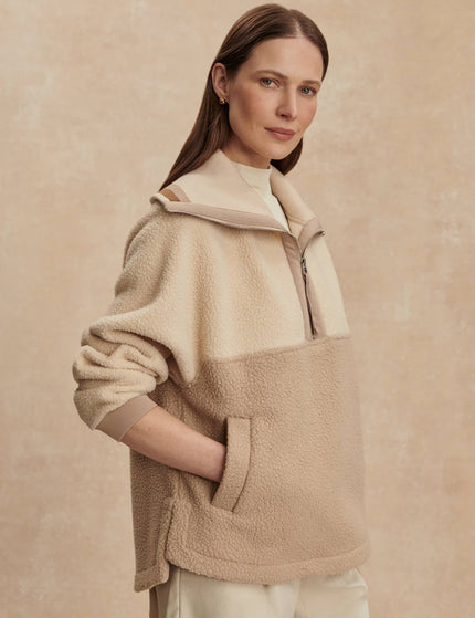 Varley Carmine Relaxed Half-Zip Fleece - Cool Sand/Light Taupeimages1- The Sports Edit