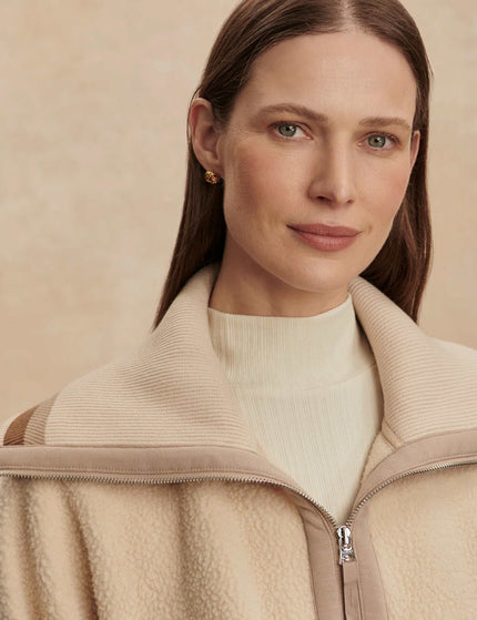 Varley Carmine Relaxed Half-Zip Fleece - Cool Sand/Light Taupeimages3- The Sports Edit