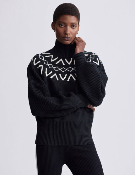 Varley Marcie Fair Isle Yoke Knit - Blackimages4- The Sports Edit