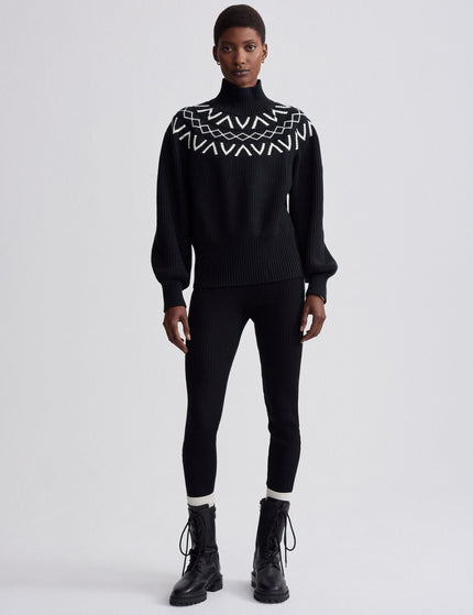 Varley Marcie Fair Isle Yoke Knit - Blackimages5- The Sports Edit