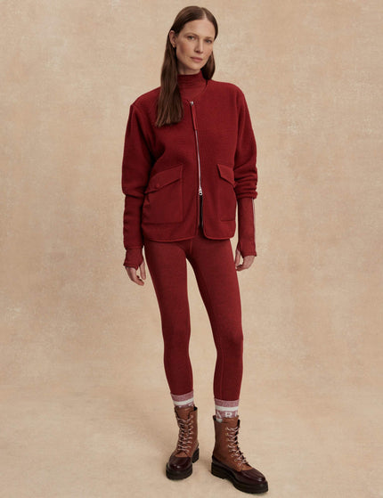 Varley Marina Collarless Fleece - Red Dahliaimages7- The Sports Edit