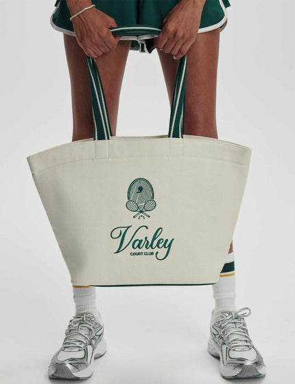 Varley Robinson Canvas Club Tote Bag - Ivory/Forestimages3- The Sports Edit