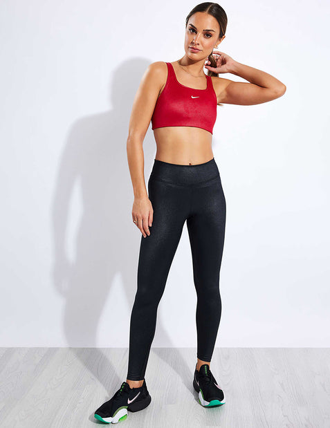 Nike One Women's Dri-FIT Black Shine Mid Rise Leggings (DD5439-010