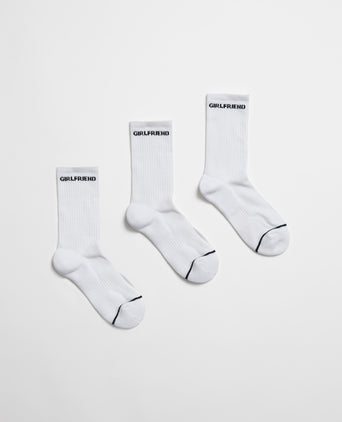 Crew Sock 3 Pack - White