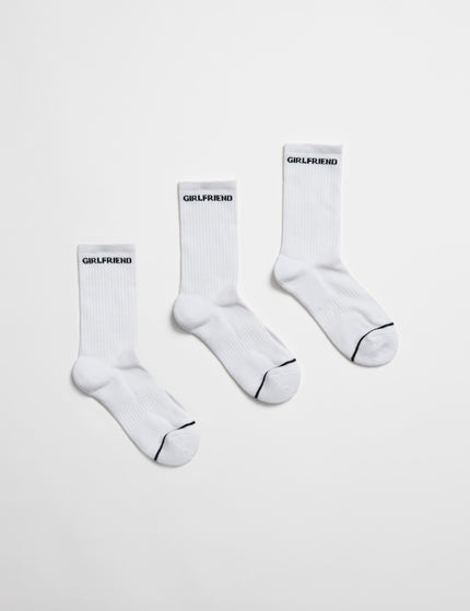 Girlfriend Collective Crew Sock 3 Pack - Whiteimages1- The Sports Edit