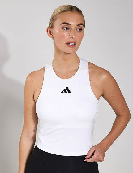 adidas Power 3-Stripes Racerback Bra Tank Top - Whiteimage1- The Sports Edit