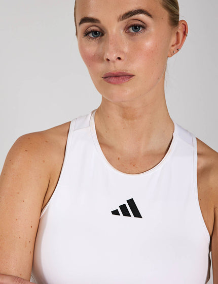 adidas Power 3-Stripes Racerback Bra Tank Top - Whiteimage3- The Sports Edit