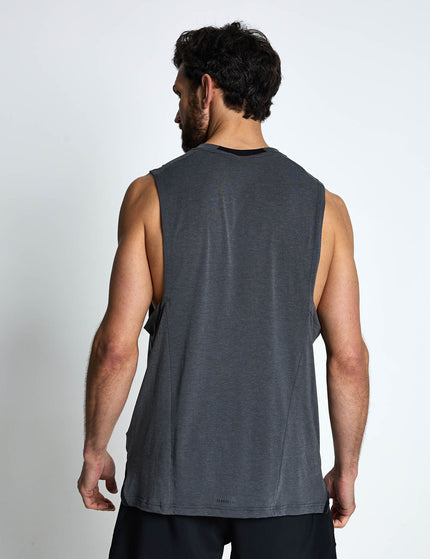 adidas Designed For Training Workout Tank Top - Dark Grey Heather/Solid Greyimages2- The Sports Edit