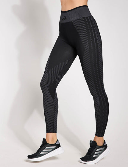 adidas Knitted Training 7/8 Leggings - Black/Grey Siximage1- The Sports Edit